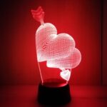 Lámpara Led 3D Corazones, Amor
