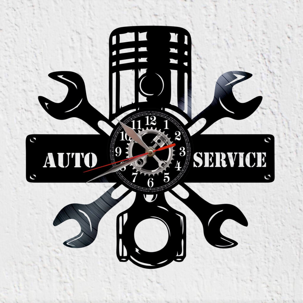 reloj vinilo taller auto service
