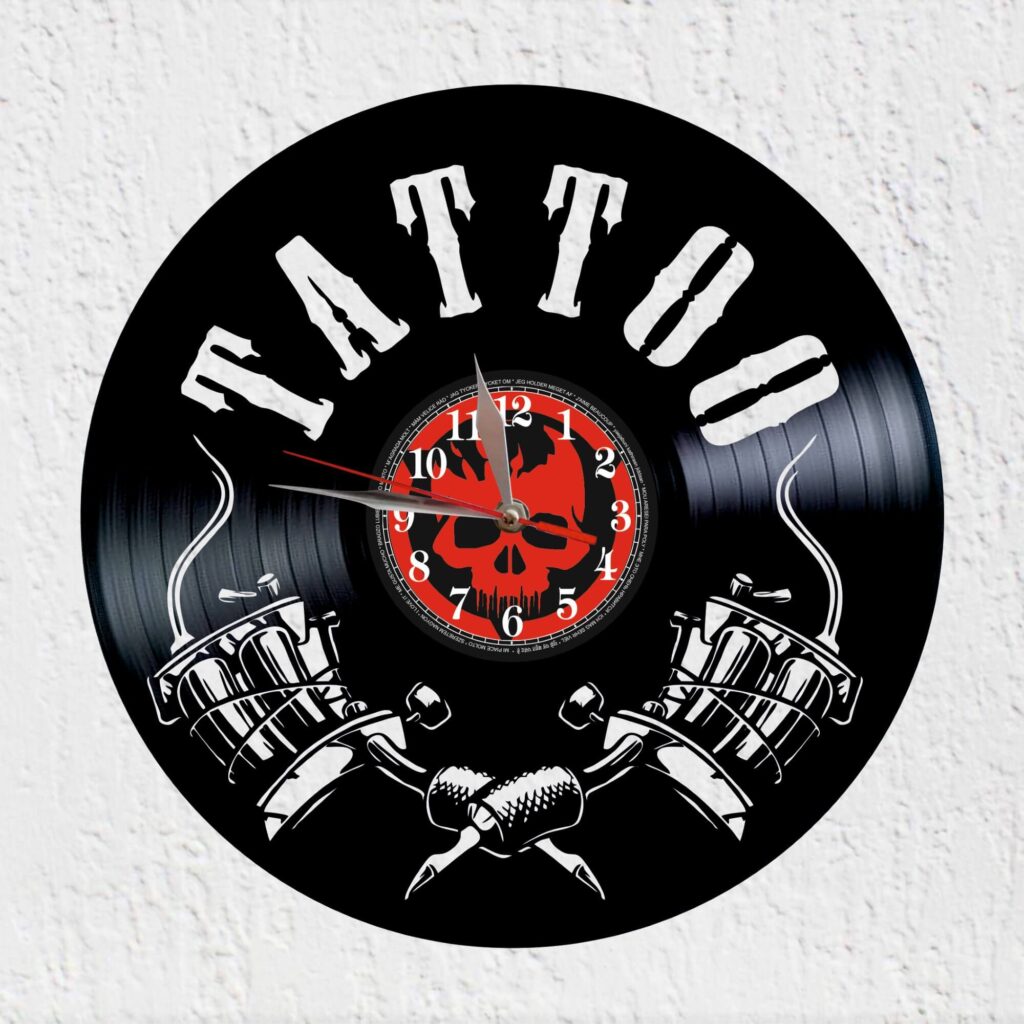 reloj de vinilo tattoo