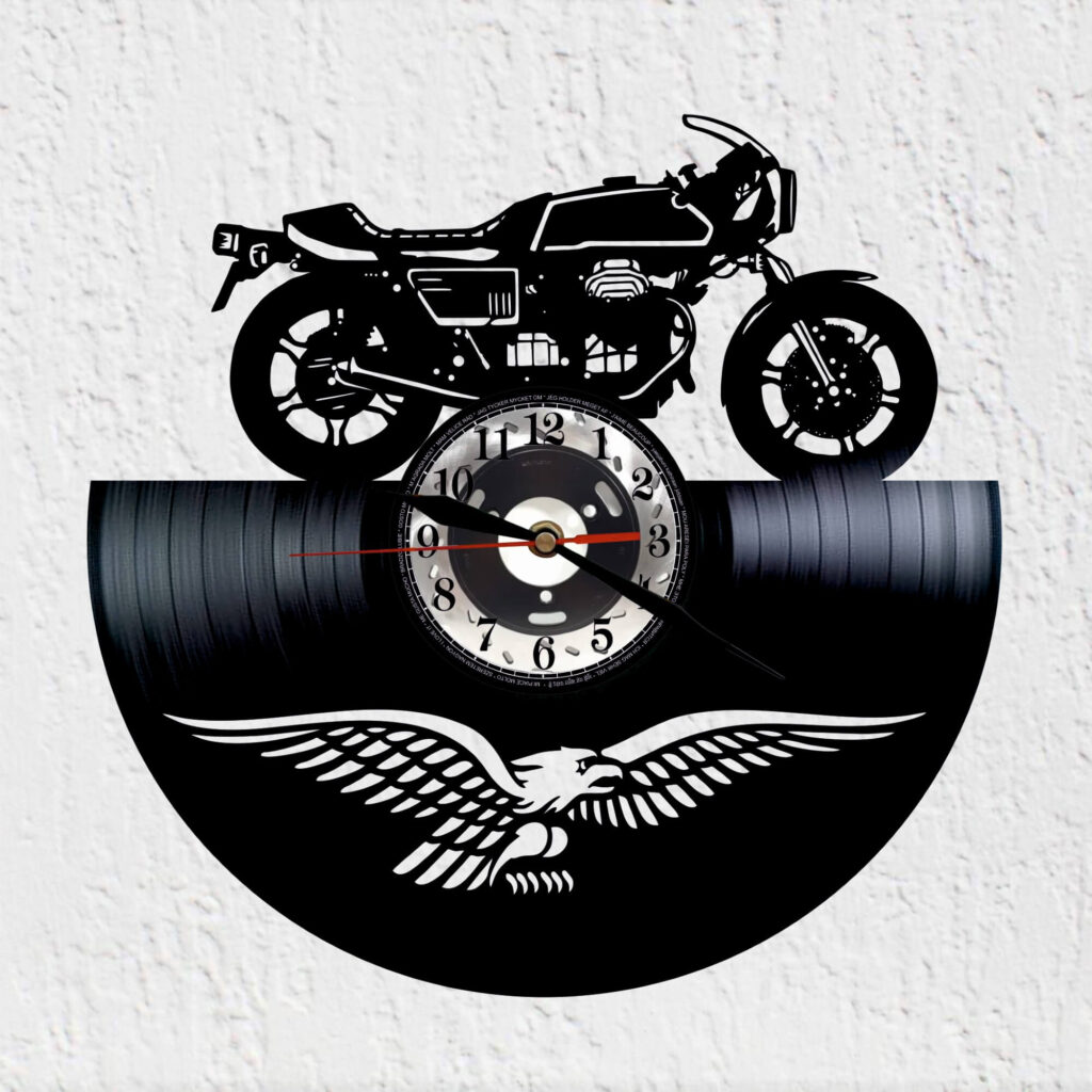 reloj de vinilo moto guzzi