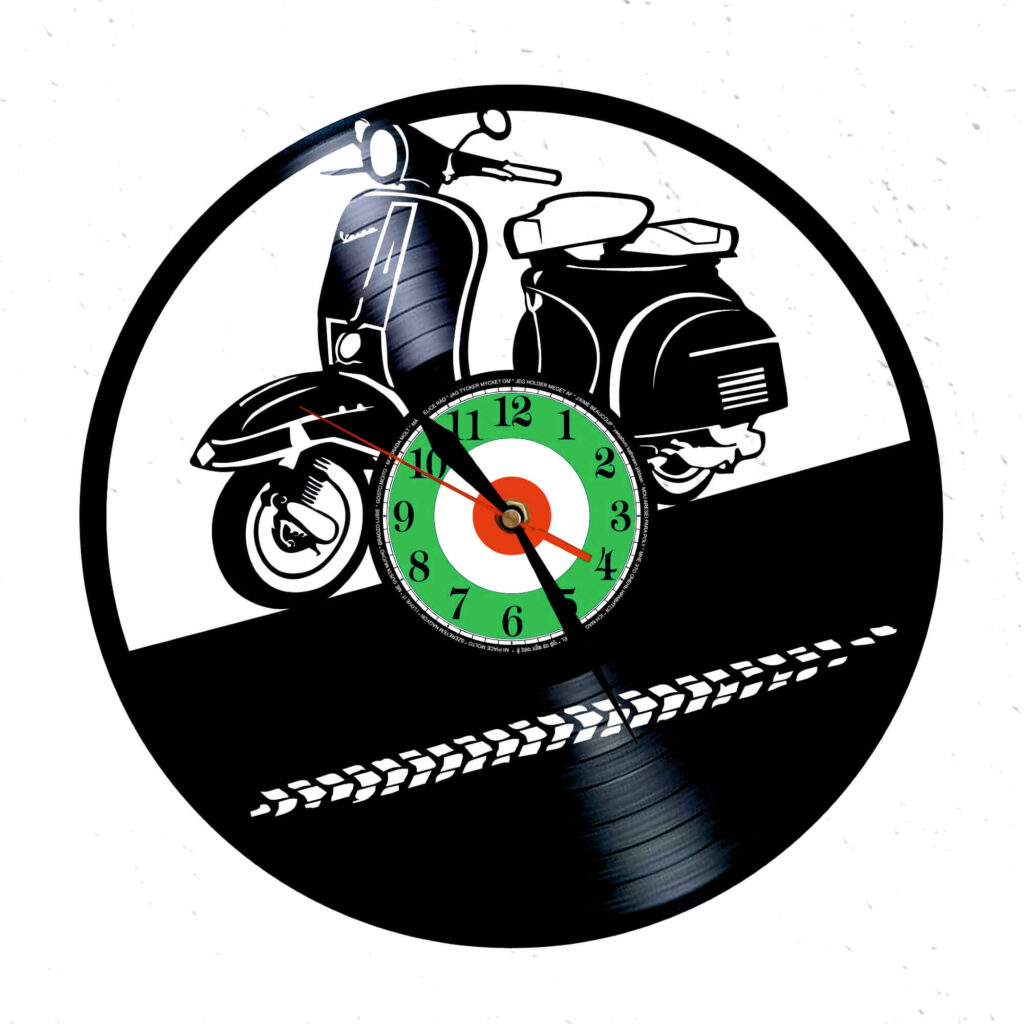 reloj de vinilo vespa