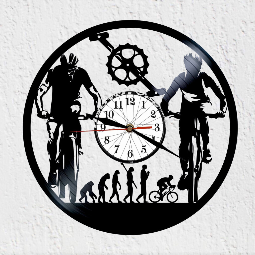 reloj de vinilo de ciclismo