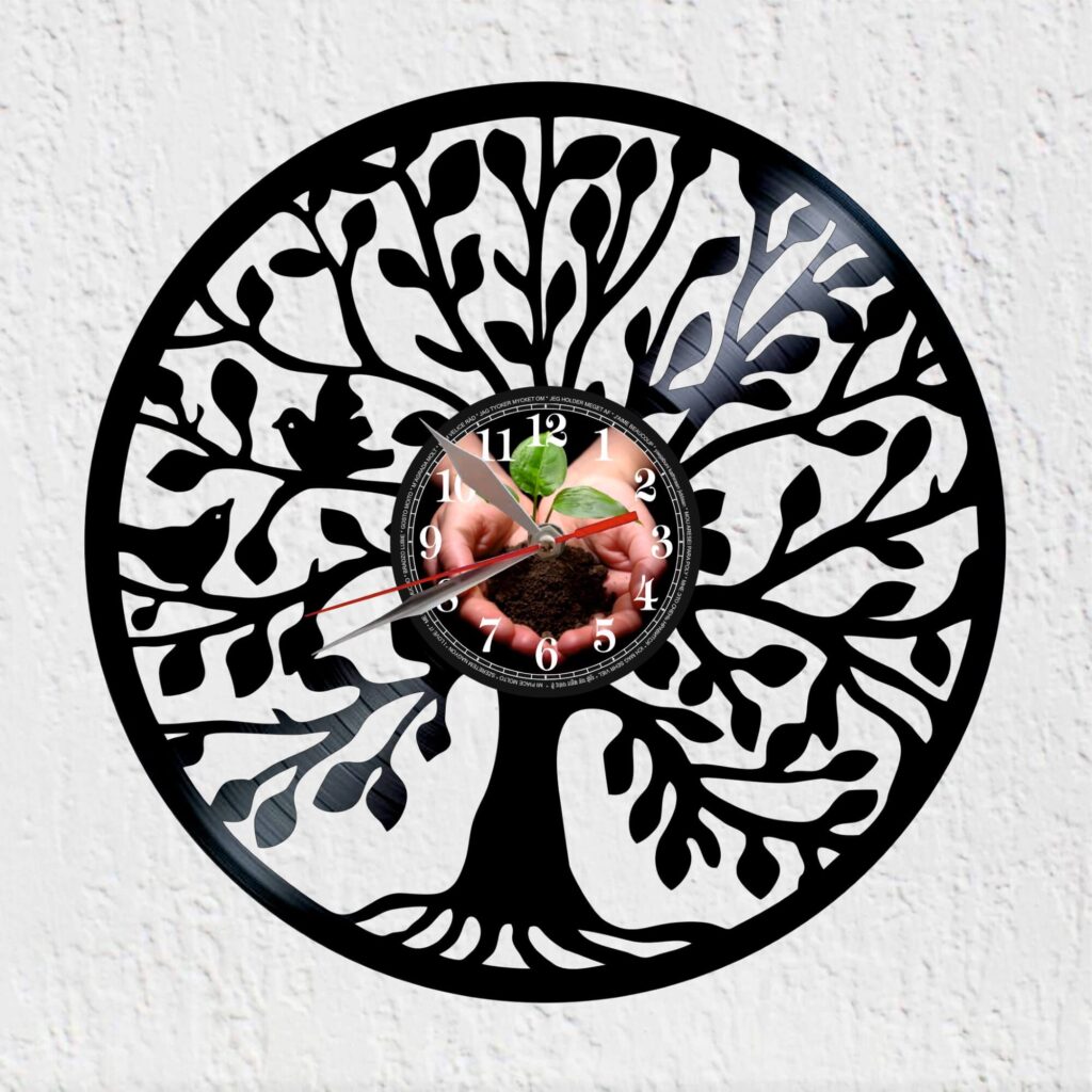 reloj de vinilo arbol de la vida