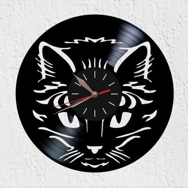 reloj de vinilo gato