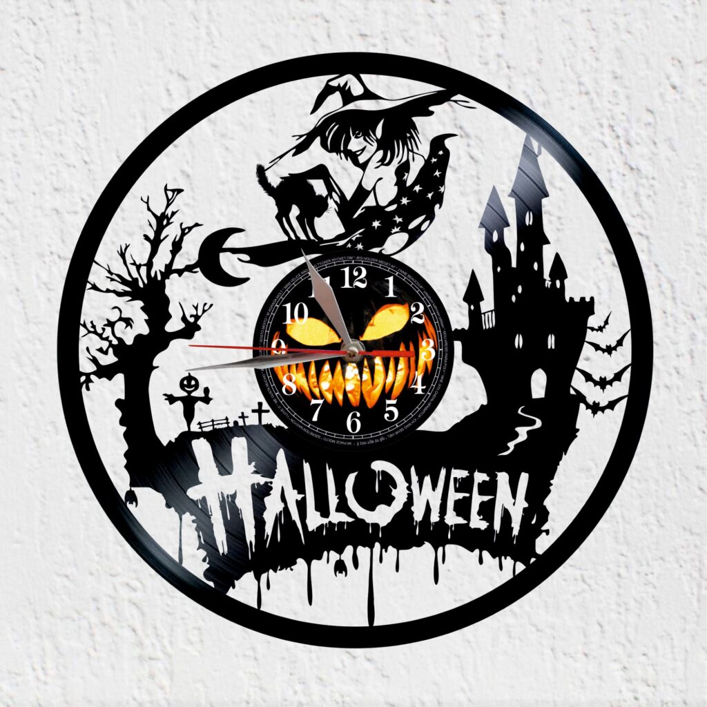 reloj de vinilo halloween