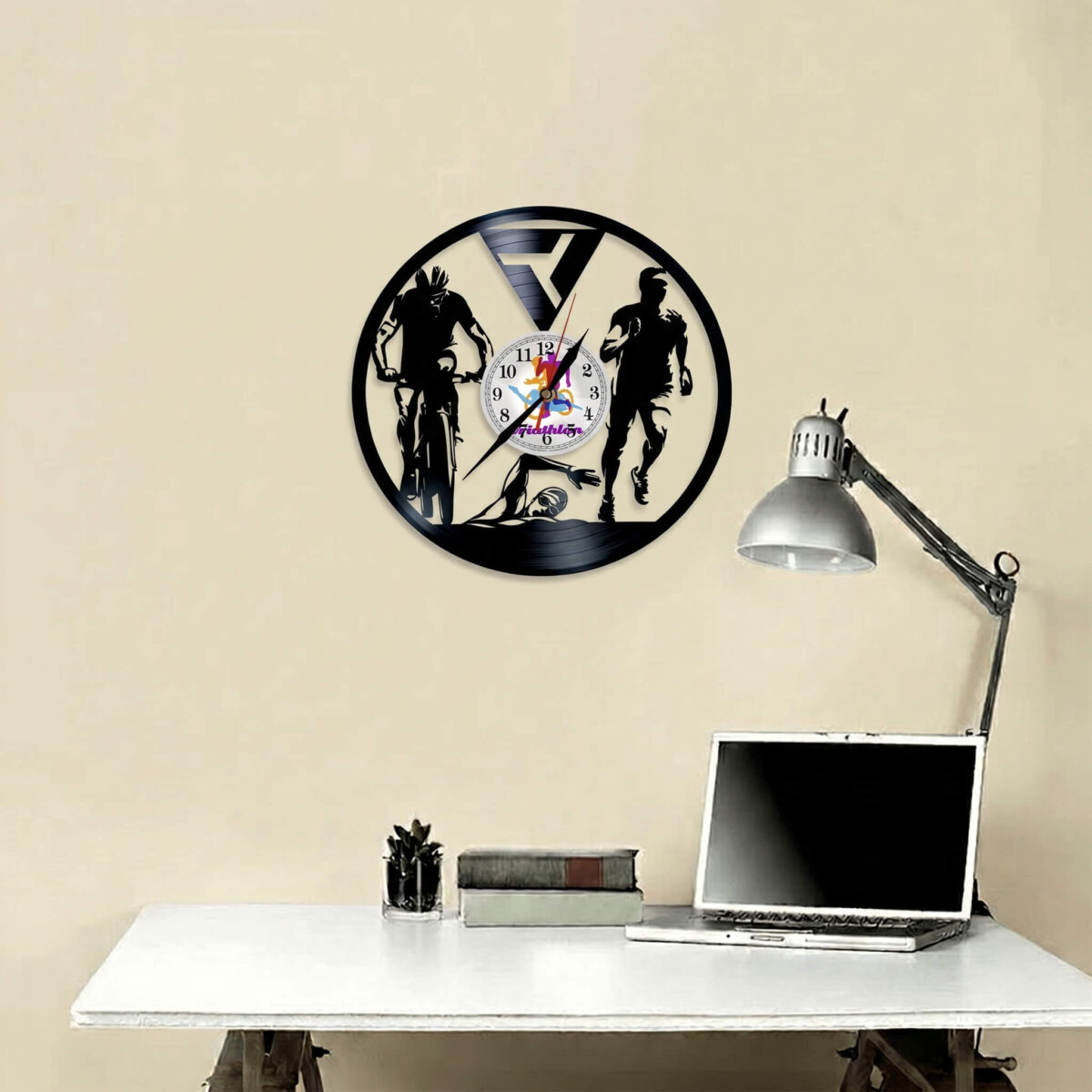 Reloj de vinilo Triatlon Reloj de Pared - Imagen 2
