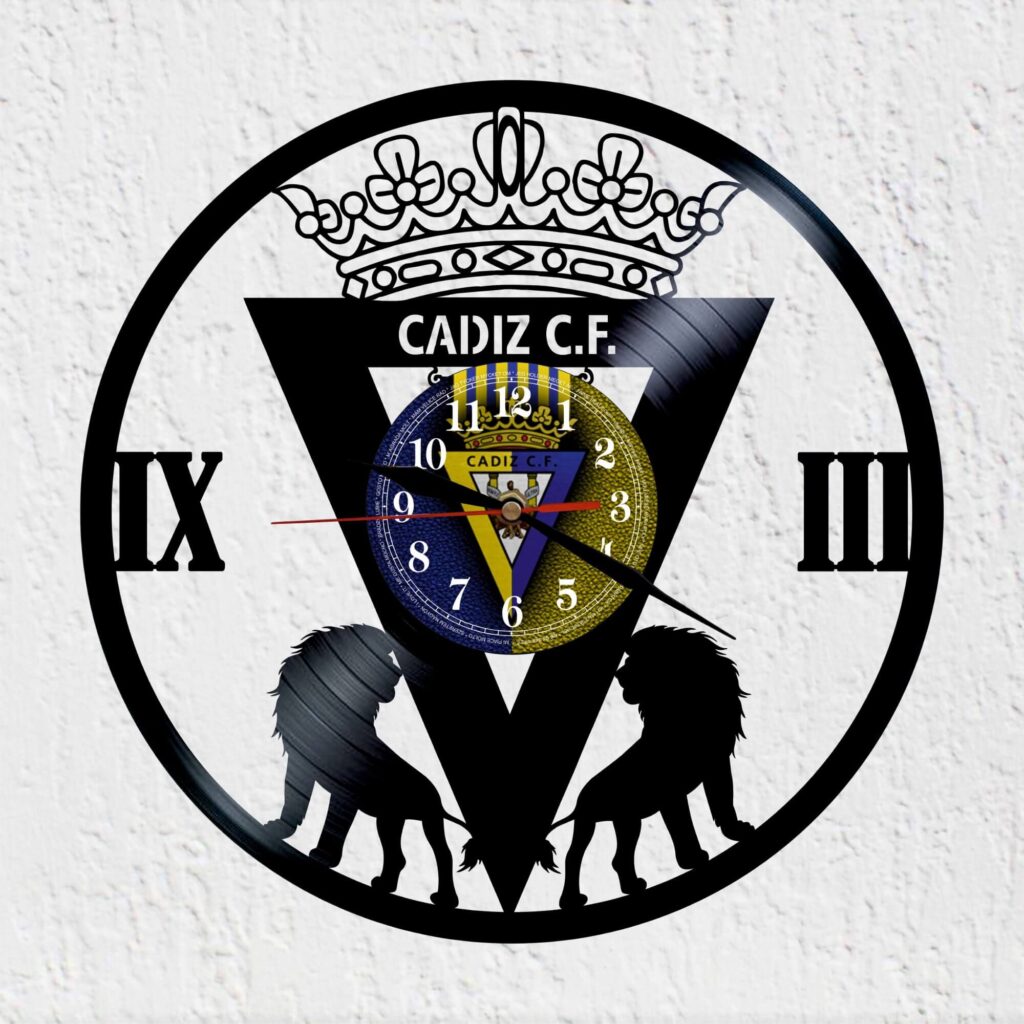 reloj de vinilo club de fútbol Cádiz