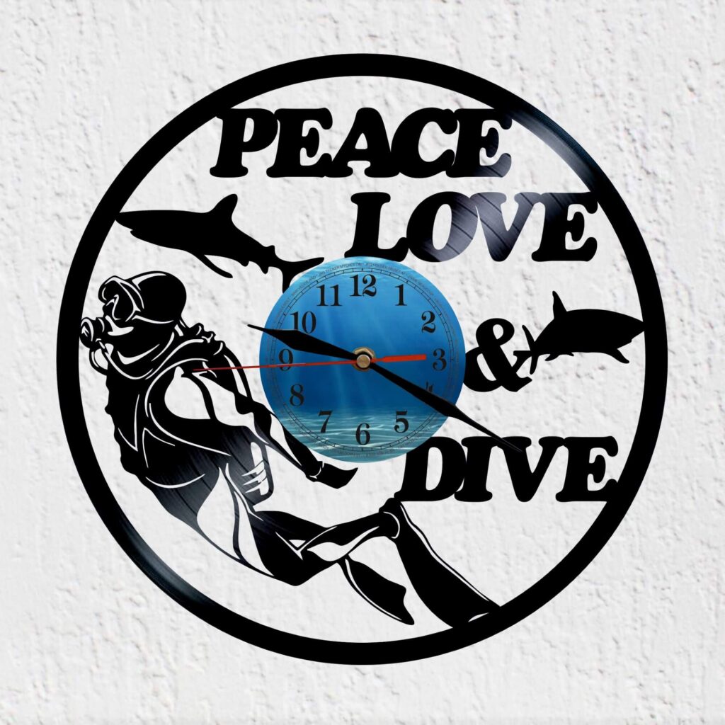 reloj de vinilo submarinismo