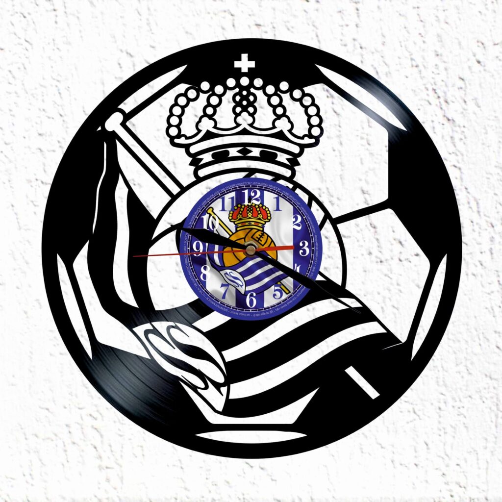 reloj de vinilo escudo de real sociedad
