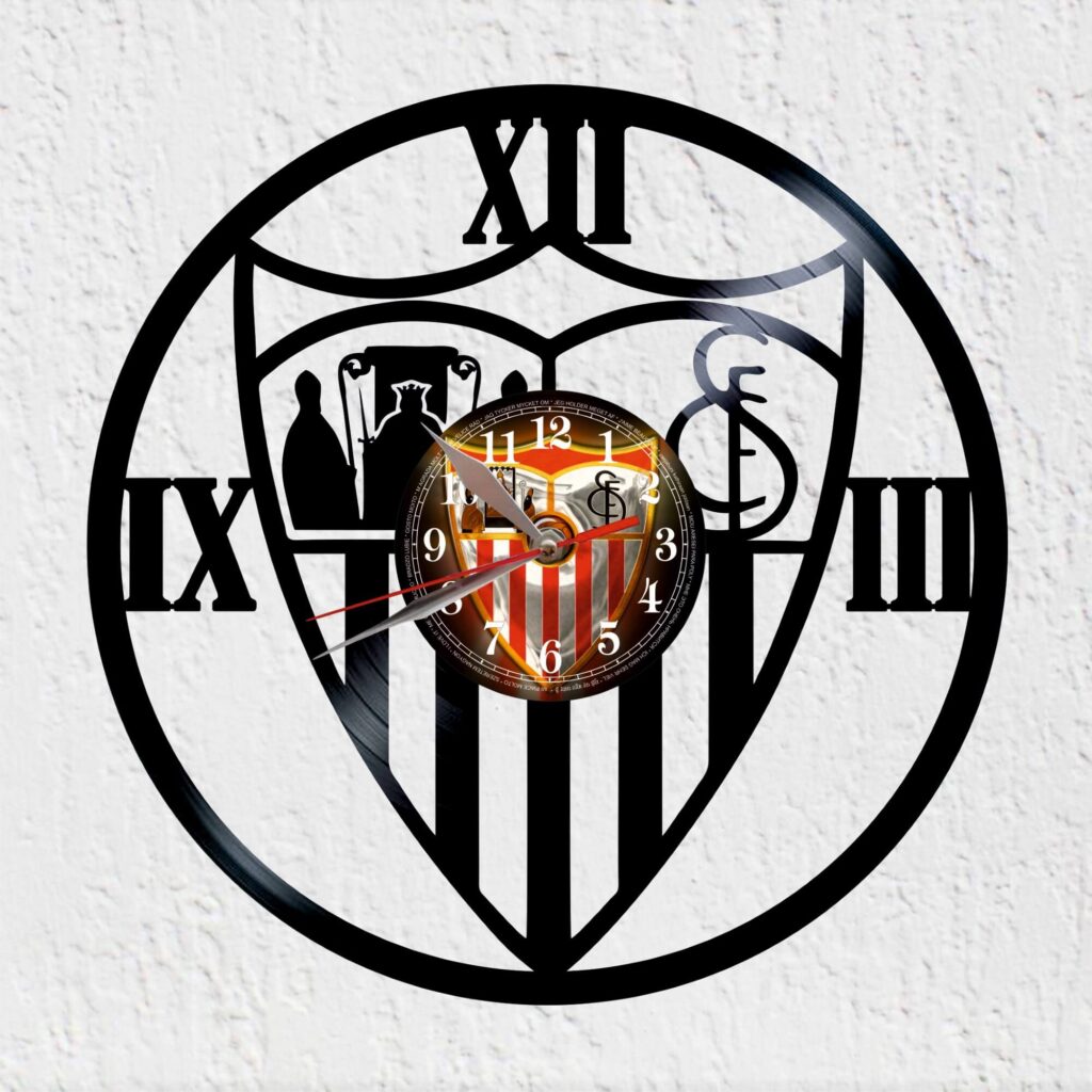 reloj de vinilo escudo de sevilla
