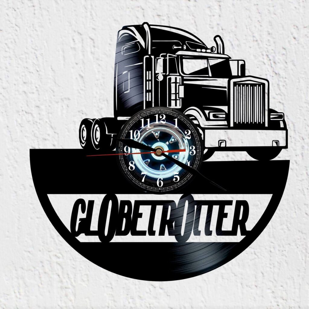 reloj de vinilo camión globetrotter