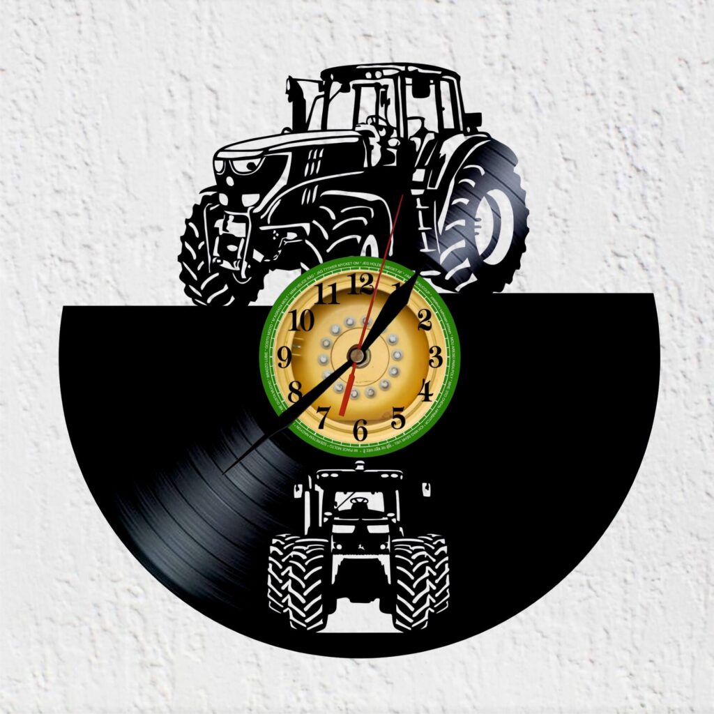 reloj de vinilo tractor john deere