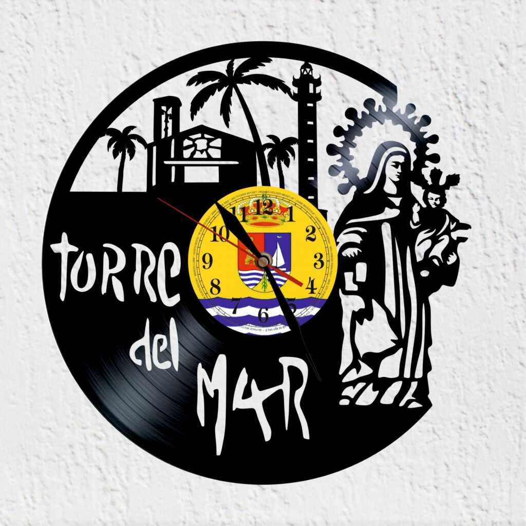 reloj de vinilo torre del mar