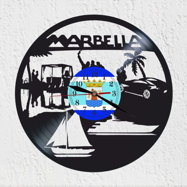 reloj de vinilo marbella
