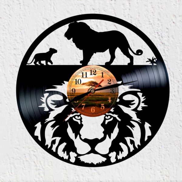 reloj de vinilo leon