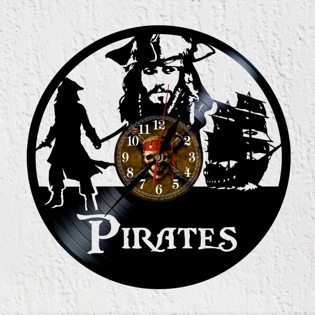 reloj de vinilo Piratas del Caribe