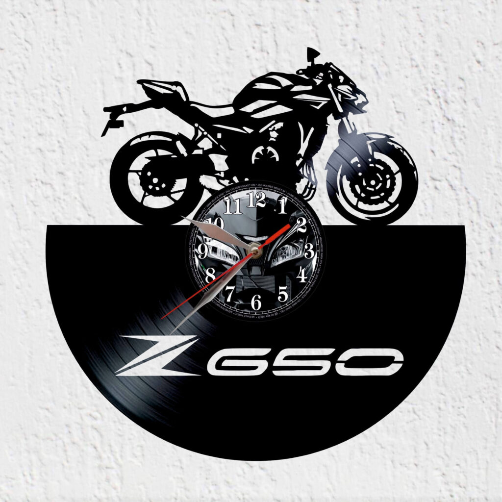 reloj de vinilo kawasaki z650