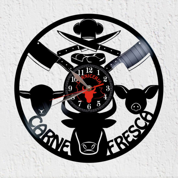 reloj de vinilo carnicería