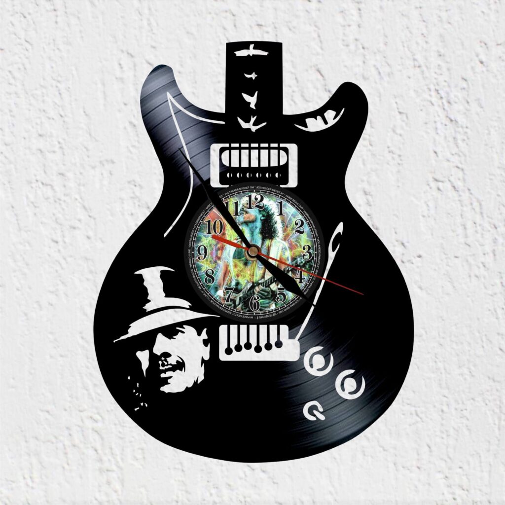 reloj de pared vinilo guitarra carlos santana