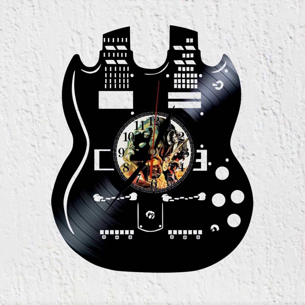 reloj pared led zeppelin jimmy page guitarra