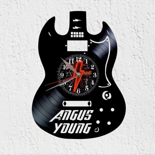 reloj vinilo guitarra angus young acdc