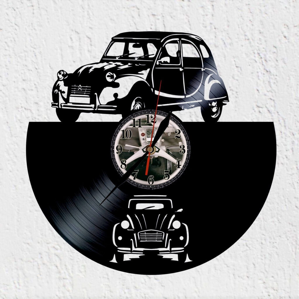 reloj de vinilo citroën 2 cv