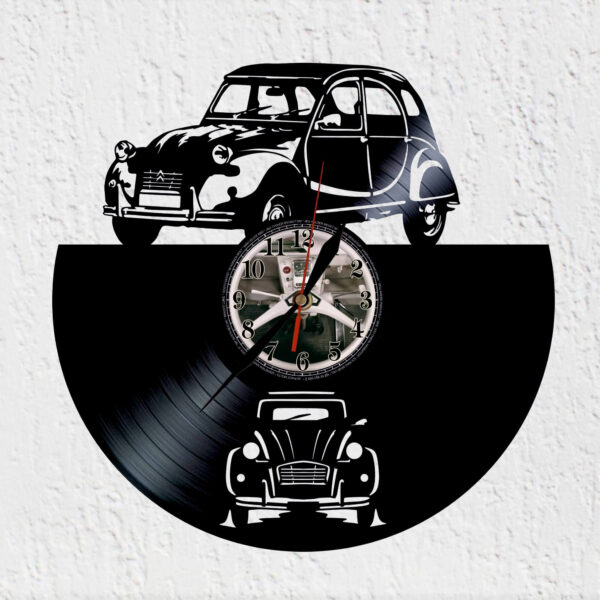 reloj de vinilo citroën 2 cv