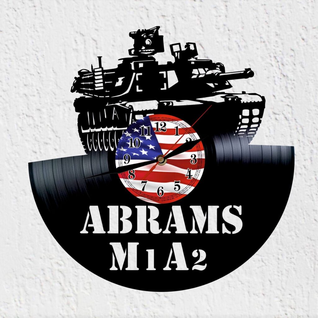 reloj de vinilo tanque abrams