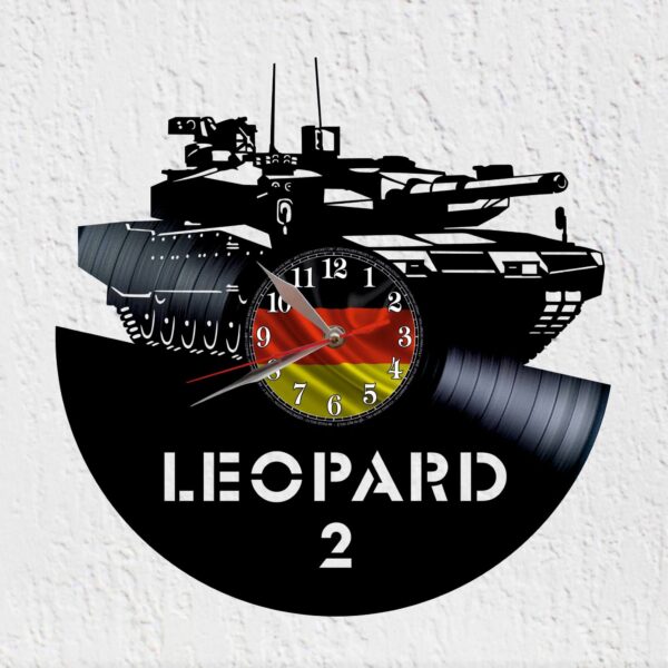 reloj de vinilo tanque leopard 2