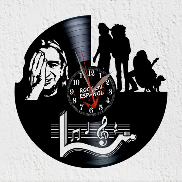 reloj vinilo leño