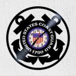 reloj de vinilo escudo usa guardacostas