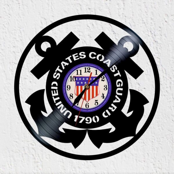 reloj de vinilo escudo usa guardacostas