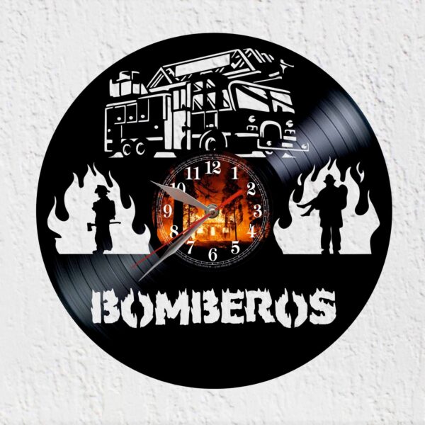 reloj de vinilo bomberos
