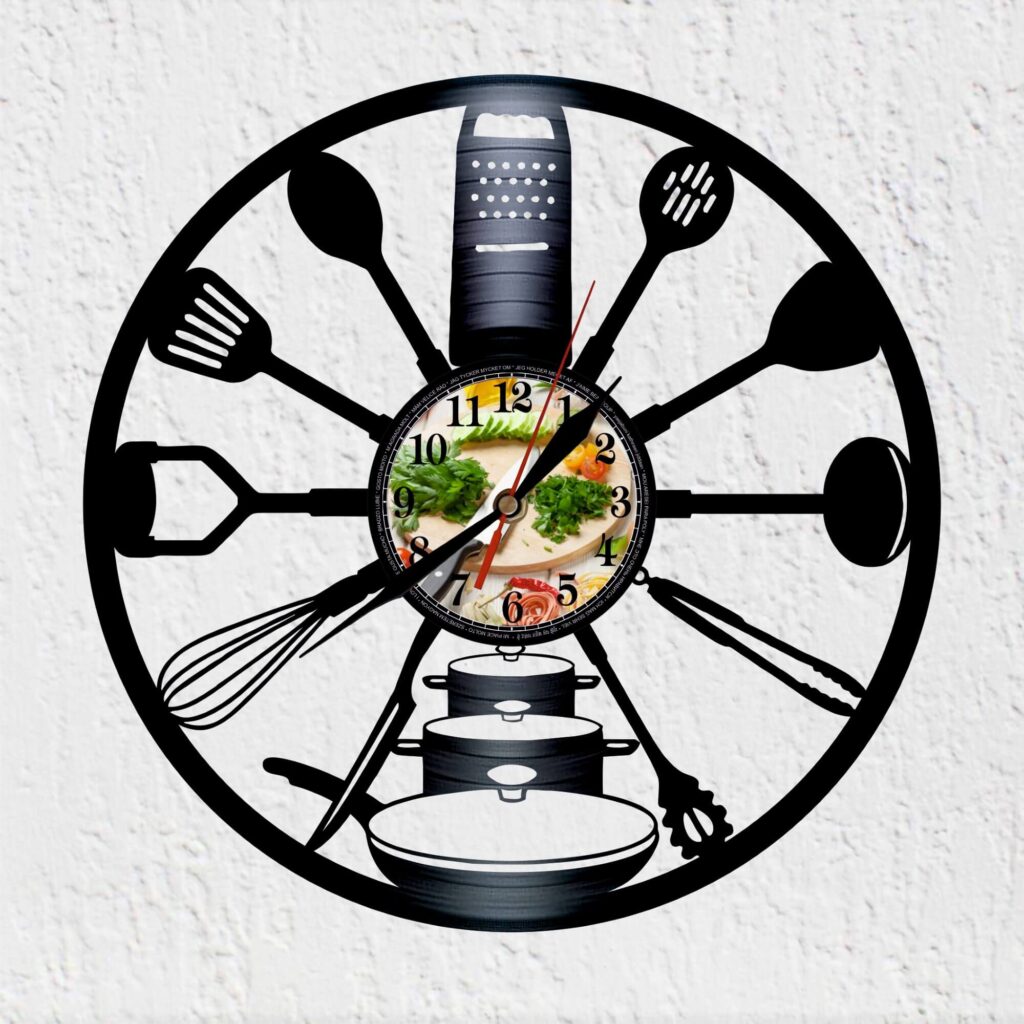 reloj vinilo cocina