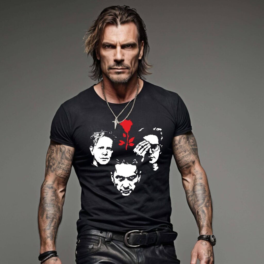 camiseta negra depeche mode maniqui