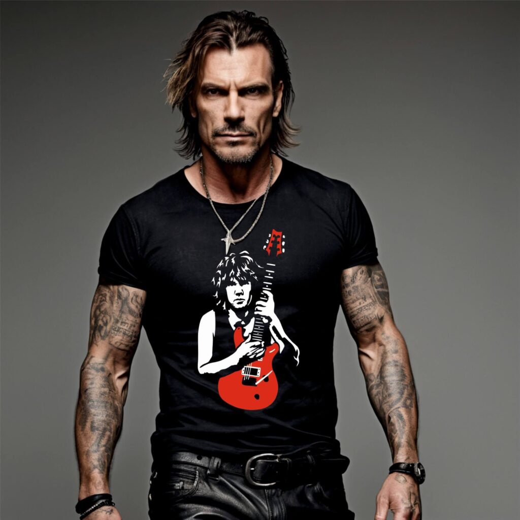 camiseta negra gary moore modelo