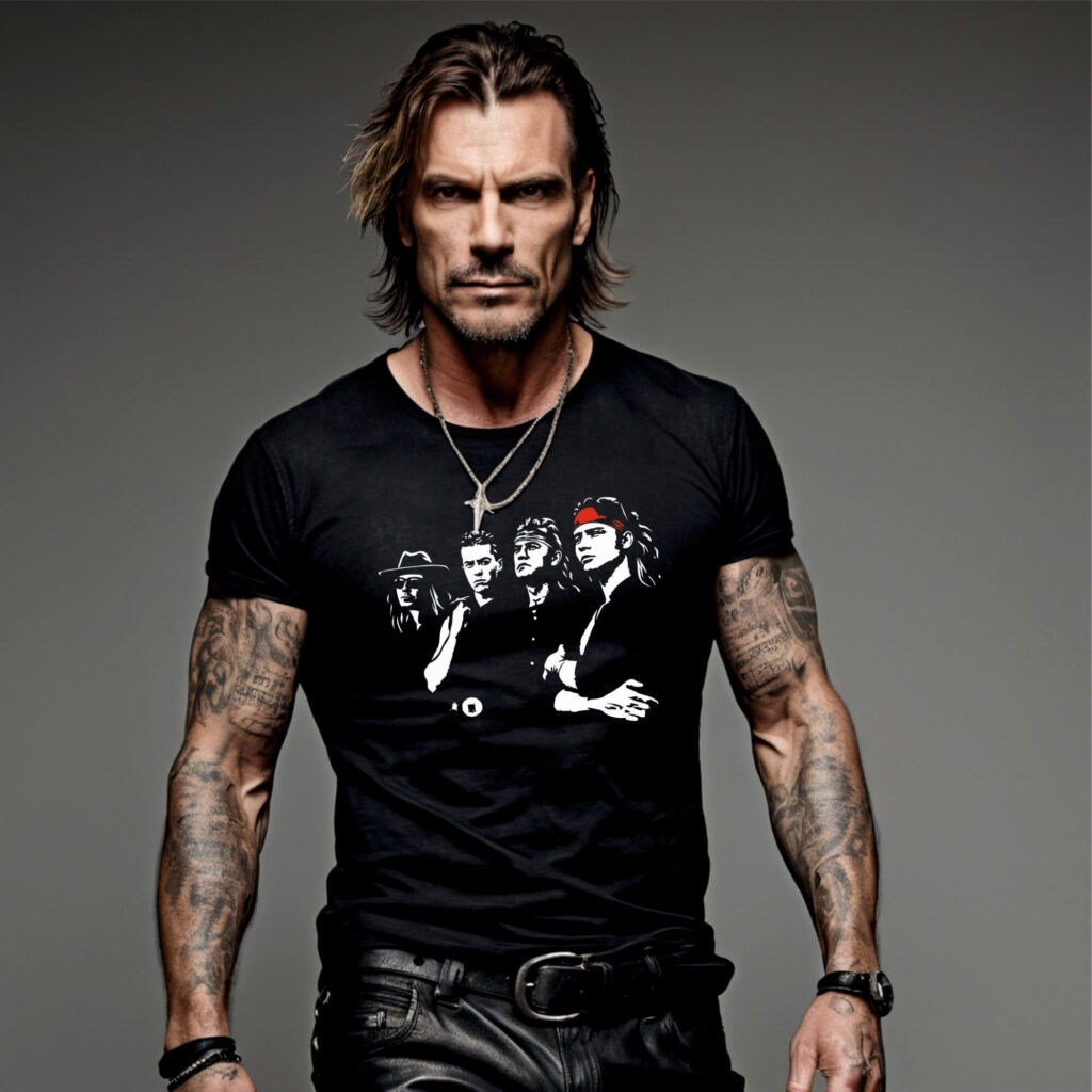 camiseta negra heroes del silencio modelo