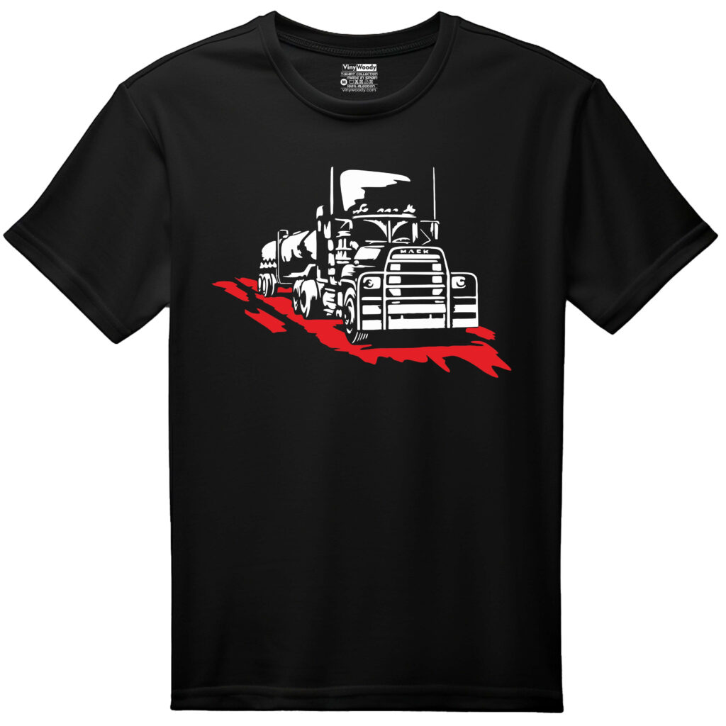 camiseta negra camion mack convoy