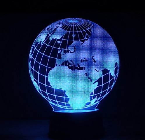 Lámpara Led 3D El Mundo