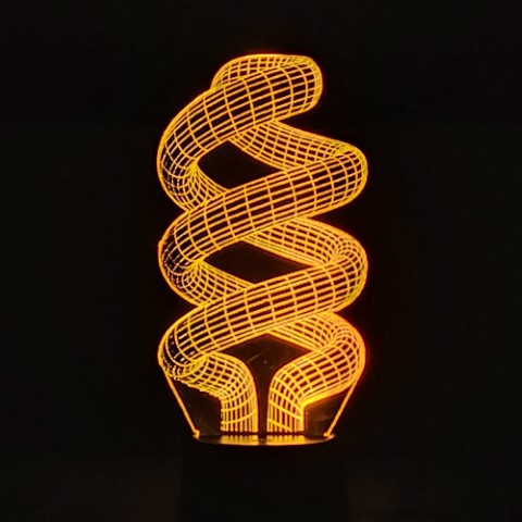 Lámpara Led 3D Espiral, Tornado
