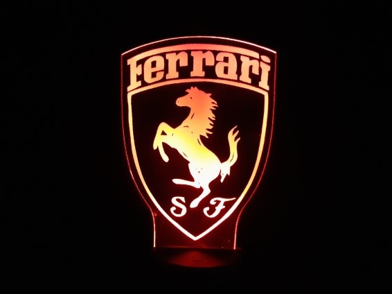 Lámpara Led 3D Símbolo Ferrari