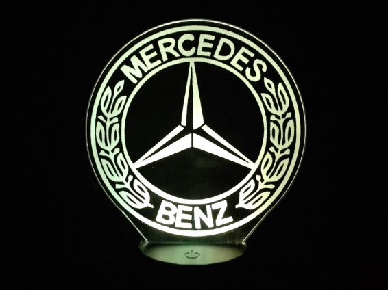 Lámpara Led 3D Mercedes símbolo