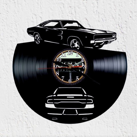 Vinydodge Charger Reloj de Pared