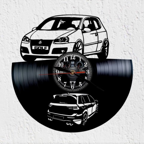 Vinyvolkswagen Golf mk V Reloj de Pared