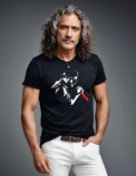 camiseta negra el barrio modelo