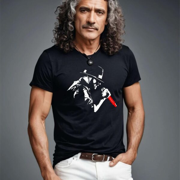 camiseta negra el barrio modelo