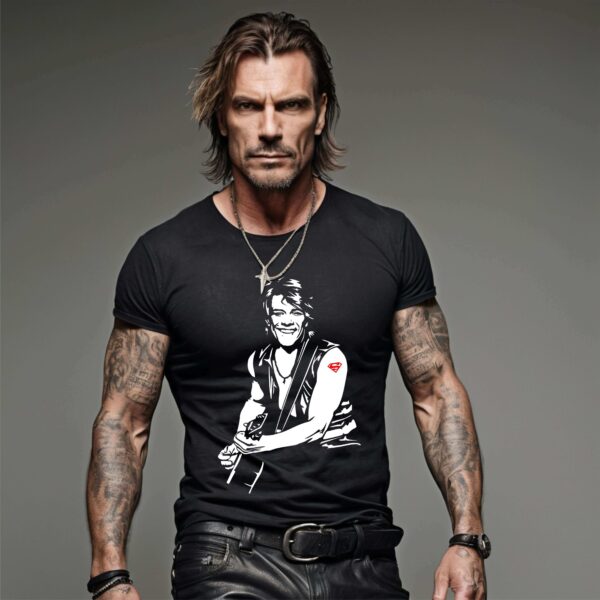 camiseta negra bon jovi modelo
