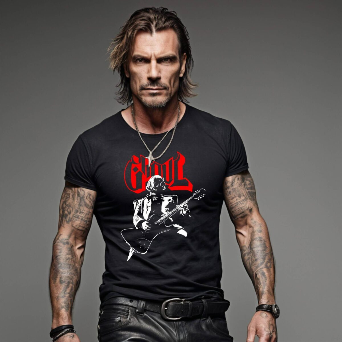 camiseta negra ghost modelo