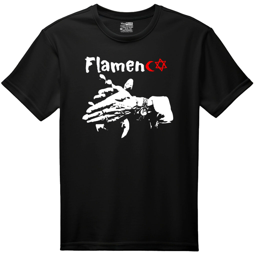 camiseta negra camaron flamenco