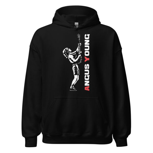 sudadera negra capucha canguro acdc angus young